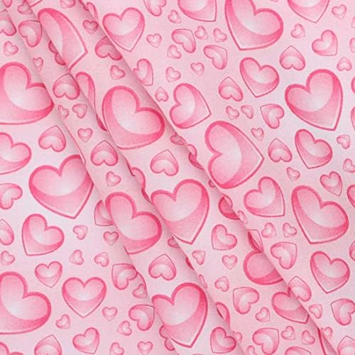 Плат Mook, памучни сърца на Св. Валентин, розови, 15 метра, болт