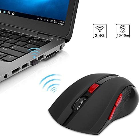Безжична мишка с 2.4 G - Лесно Компютърна мишка с 6 клавиши - Преносима Детска Мишка за лаптоп, Бизнес, офис у дома