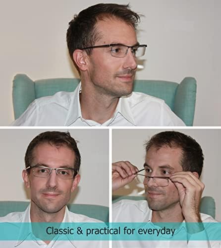 LUR 6 опаковки, прозрачни очила за четене + 3 опаковки очила за четене в полукадровой рамка (общо 9 двойки ридеров + 2,25)