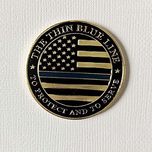 Тънка Синя Линия Lives Matter Полицейска Американската Възпоменателна Монета На Повикване