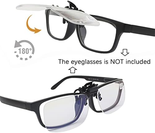 YFQHDD -Очила за четене с лесно клипс, Откидывающиеся нагоре и надолу, Без Увеличително стъкло, лесно и удобно в переноске, подходящ за четене