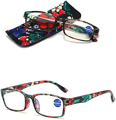 Houchu Очила за Далекогледство, Удобни и Модерни Антирадиационные Очила за Жени, Компютърни Очила, Очила за четене (+ 300, синьо)