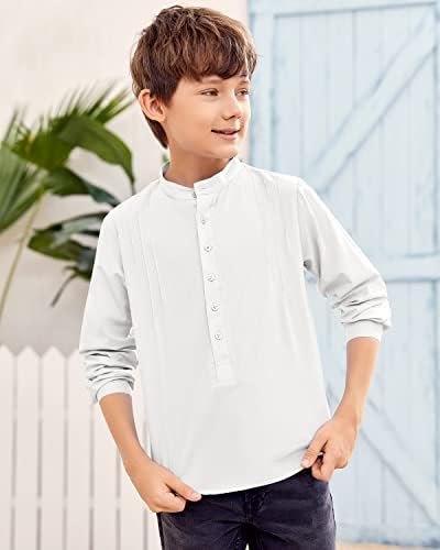 Ризи Henley за момчета Rolmama, Ежедневни Блузи с дълъг ръкав, Свободна Блуза копчета