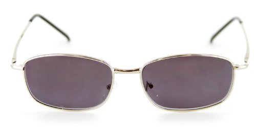 Слънчеви очила за четене в метална рамка Seagulls (не бифокални) за младите и активни мъже и жени (Хром с черен + 2,50)