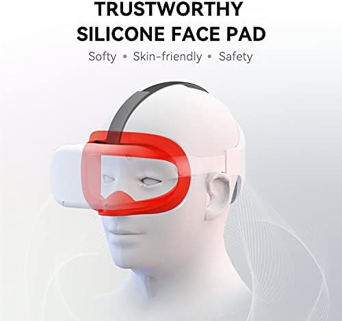 Калъф за лице CNBEYOUNG VR, Съвместим с Quest 2, Защитен от Пот Силиконов Тампон за лице и възглавница за лице за слушалки Quest