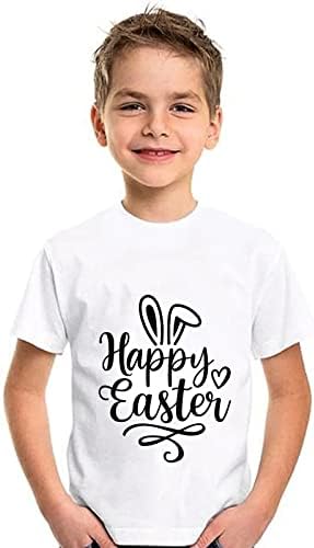 Детски Тениски на Ден на Великден, за Момчета и Момичета, Върховете на Ден честит Великден, Лятна Ежедневни Тениска с Къси ръкави