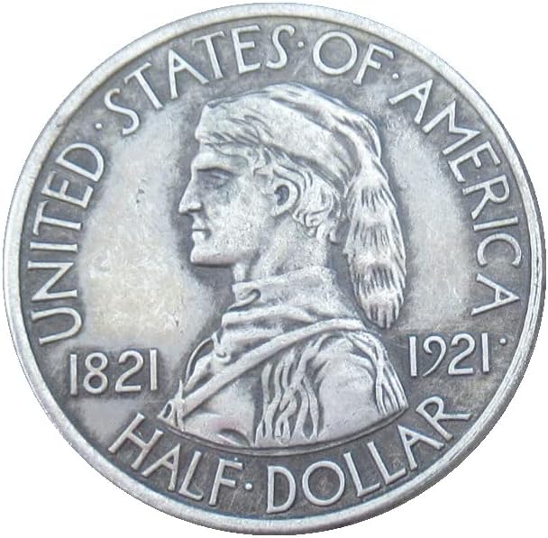 Възпоменателна Монета в Полдоллара САЩ 1921 г., Чуждестранна Копие, сребърно покритие