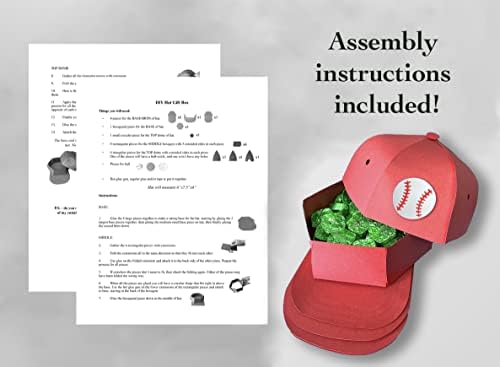 Кутия за бейзболни шапки, Определени за diy (Направи си сам в Деня на бащата, Подарък Кутия за шапки от червен картон, Идея за подарък