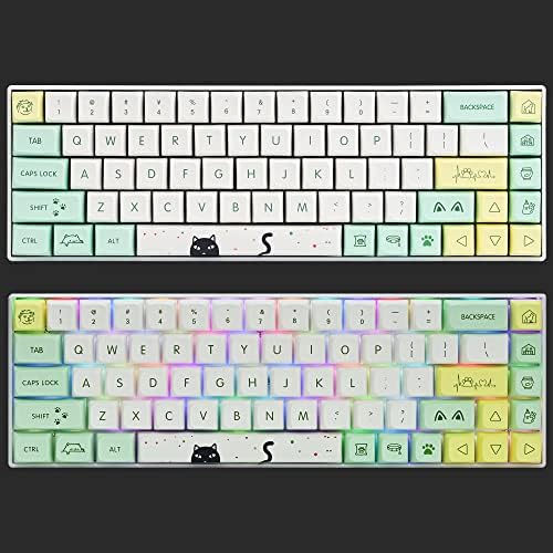 Ussixchare XDA Keycaps PBT Набор от хубави игрални клавиатури на капсули с 135 клавишите от японски аниме-кийборд шапки с подредбата