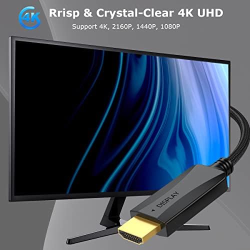 UV-КАБЕЛ 4K DisplayPort-HDMI Кабел 10 Метра 2 комплекта, Display Port DP-HDMI, HDTV Кабел за Адаптер на 10 МЕТРА от един мъж към