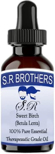 S. R Brothers Етерично масло от Сладка бреза (Betula Lenta) Чист и натурален Терапевтичен клас с Капкомер 30 мл