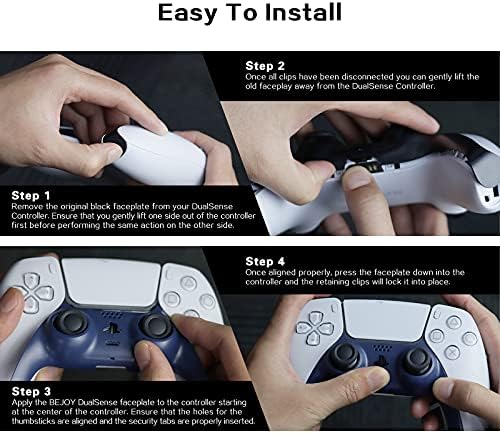 Faceplates контролер BEJOY PS5, Аксесоари за декориране на Замяна на черупката със Собствените си ръце, Индивидуална Обвивка контролер за Playstation 5 DualSense Controller, 2 опаковки, [Silver