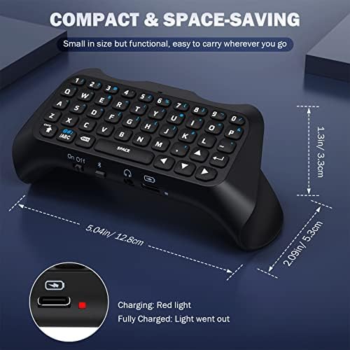 Клавиатура MoKo за контролер PS5, Безжична Мини клавиатура PS5 Bluetooth, Чат-панел за контролер Playstation 5, стая за игри клавиатура,