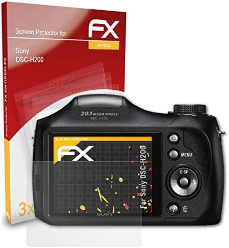Защитно фолио atFoliX, съвместима със защитно фолио за Sony DSC-H200, Антибликовая и амортизирующая защитно фолио FX (3X)