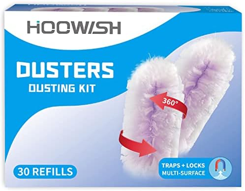 HOOWISH Тежки съвети за избърсване на прах: Съвети за избърсване на прах Multi Surface 360 Dusters Cleaner (30 броя)