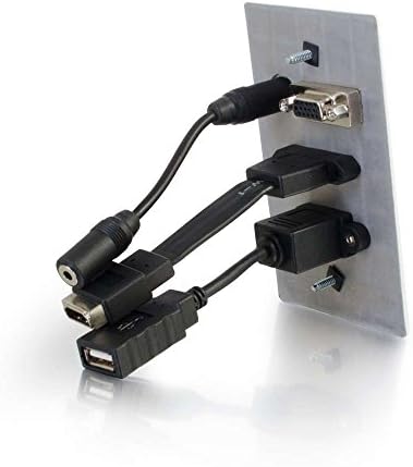 C2G 39707 HDMI, VGA, 3.5 мм Аудио и USB Преминават През Одинарную Стенни панел от алуминий