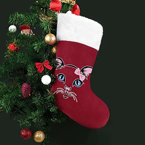 Сладък Коледен Отглеждане с Котешки красива глава, Коледни Чорапи, Чанта За Дома, Семеен Коледен Декор