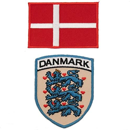 Нашивка с емблемата на Лъв A-ONE - Denamrk + Нашивка от плат Хартата Дания, Нашивка с бродирани Щит, Нашивка с датския знак № 097C