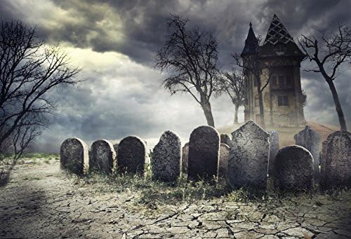 Баоцикко Хелоуин Мрачен Надгробный Камък От Духове Къща Фон 7x5 фута Фон За Снимки Зловеща Нощ Страшна Гора Страховито Парти