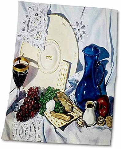 3dRose Florene Еврейска тема - Великденски Seder - Кърпи (twl-13964-1)