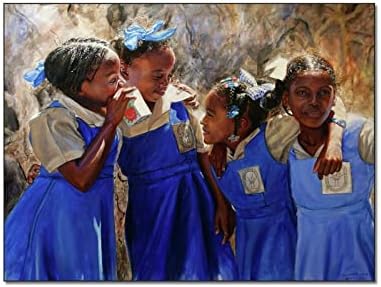 Афроамериканский Детски Плакат, Африканските Стенно Изкуство, Картини за момичета от Гетото, Начало Декор, Щампи върху Платно, Картини за Всекидневната, Интериор з