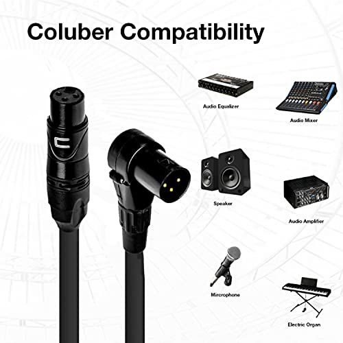Балансиран XLR конектор кабел до правоъгълна XLR-контакт - от 0,5 метра Черно - Професионален 3-пинов конектор за микрофон за свързване