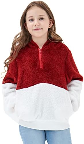 Lukygal/ Блузи за Момичета, Детски Hoody, Пуловер от Пухкав Отвътре, Свободно Палто с Джобове