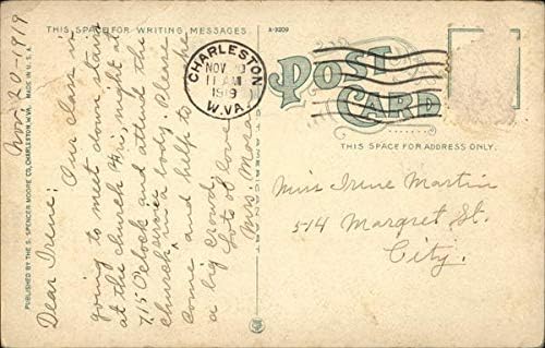 Баптистка църква Чарлстън, Западна Вирджиния, САЩ Оригиналната антични картичка 1919 г.