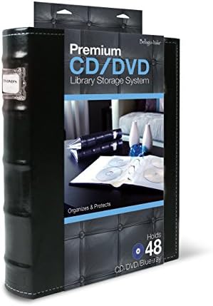 Bellagio-Italia Black Комплект за съхранение на DVD-та - Побира до 144 DVD-та, cd-та или Blu-Ray дискове - Поддържа корици на DVD-Та - Листове, без съдържание на киселини