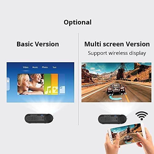 WDBBY K9 Full HD 1080P led преносим мини проектор за домашно кино с киноиграми (опция с мулти-дисплей за смартфон) (Цвят: базова