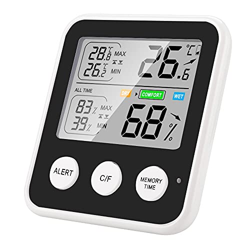 GUANGMING - LCD Цифров Измерител на Температура И Влажност на въздуха, Електронен Влагомер, Термометър, метеорологичната станция