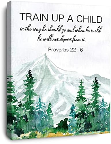 OTINGQD Обучение на Детето си Притчам 22:6 Платно, Стенно Изкуство, Библейски Стих, Писанието, Печат върху Платно за Християнски
