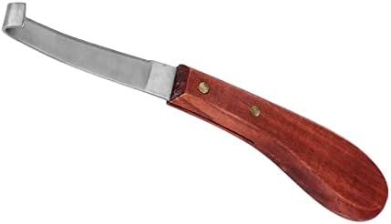 Нож за копита Fdit с дървена дръжка, Инструмент за подрязване на копита с линия за Кузнецов, ветеринарни лекари и ездачи (С Едностранно