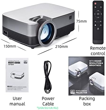 SDFGH Q6S видео проектор за домашно кино Full 1080P С Поддръжка на Airplay WiFi Android 10 TV Box Допълнителен видео проектор (Цвят: