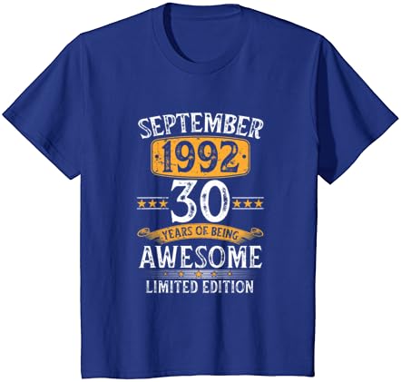 На 30-годишния Подаръци за Мъже, Роден През септември 1992 г., Тениска на 30-ти Рожден Ден