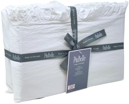 Зип Бел piubelle Комплект бели памучни кърпи с къдри Queen Size от 4 теми Включва 2 стандартни калъфки за възглавници (обикновен