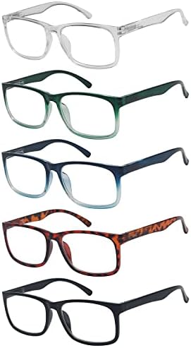 Eyekepper 5-pack Очила за четене в голяма Рамка - Стилни Ридеры за мъже и Жени за четене +0.75