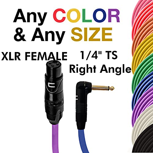 Конектор за свързване на асиметричен XLR кабел под прав ъгъл 1/4 TS - 5 фута Red - Pro с 3-пинов микрофонным конектор за свързване