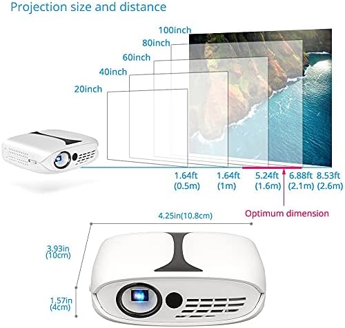 Мини проектор GPPZM 180 Лумена Мобилен Преносим джобен Домашен 1080P smart проектор Android 7.1 (Размер: безжична синхронизация