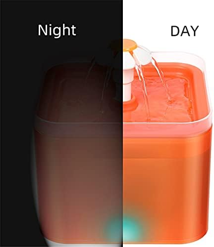 ZHUHW Автоматично чешма за Питейна вода за Котки с led подсветка USB захранващи Вода за домашни Любимци с Рециклират Филтриране за прясна Чиста вода (Цвят: оранжево)