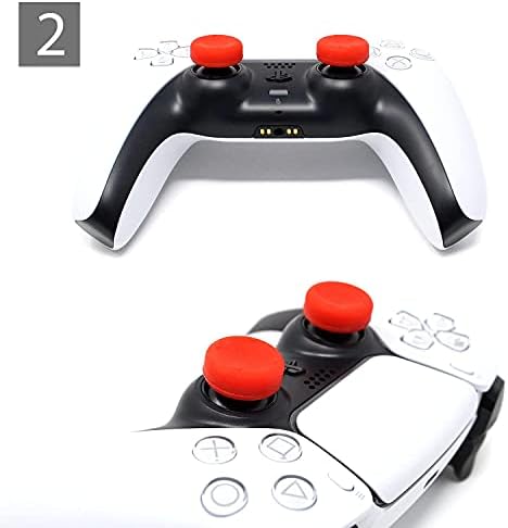 Дръжки за палеца STEADYGAMER'и за Playstation 5 (PS5) - Комплект от 8 теми (червени)