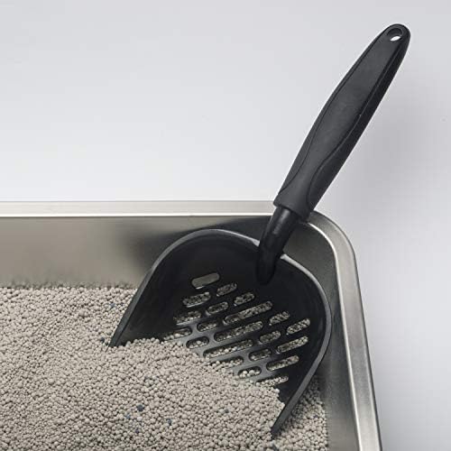 Метална лопата за котешки тоалетни VehiGO с дълбока конструкция на плешките | Здрав алуминий с незалепващо покритие | Здрава дръжка
