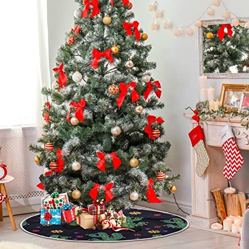 Коледен Кактус, Цветна Пола, под формата на Снежинки, Коледно Дърво, 36 инча, Начало Декор за Коледната Елха, Пола, Подложка за