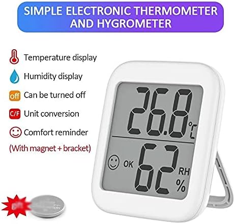 ZSEDP Мултифункционален Термометър, Влагомер Автоматичен Електронен Термометър за следене на Температурата и Влажността и Влагомер с Датчик