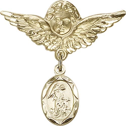 Детски икона Jewels Мания за талисман на Ангел-пазител и пин Ангел с крила | Детски иконата със златен пълнеж с талисман Ангел-пазител