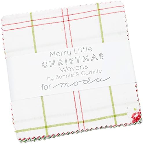 Набор от шармов Merry Little Christmas Wovens Charm от Bonnie & Camille; Квадрати за стеганого завивки от предварително раскроенной