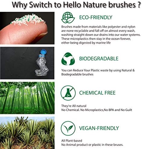 Комплект кухненски зъби на растителна основа 6 бр. от HELLO ПРИРОДА, Екологично Чиста и Биоразлагаемая Бамбук четка За миене на
