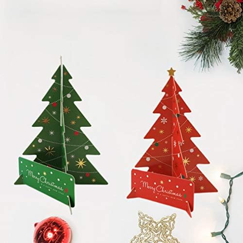 STOBOK 2 елемента Малка 3D Коледно Дърво, Хартиени Декорации Мини Хартиени Изделия Коледно Дърво за Дома Коледна Украса за Парти