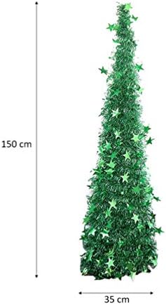 Amosfun Украса за Дома Сгъваема Коледно Дърво, Пластмаса Сърма Блестяща Коледна Елха Празнична Коледна Украса за Дома Стоки За Дома