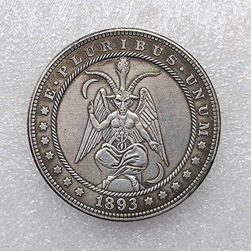 38 мм Антични Монети САЩ Morgan Wander Монети 1893 S Занаяти 139Coin Колекция Възпоменателни монети